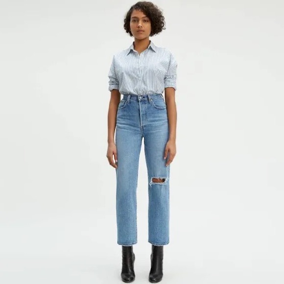 Levi’s Premium Ribcage Straight Ankle Jeans in Haters Gonna Hate - Picture 2 of 13
